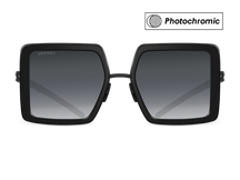 Черные женские солнцезащитные очки GRESSO Venezia, квадратные, изготовленные из титана, с фотохромными линзами Zeiss #color_серый монолит / фотохром