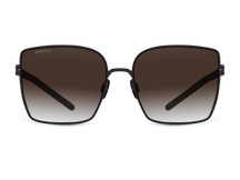 Черные женские солнцезащитные очки GRESSO Verona, квадратные, изготовленные из титана, с поляризационными линзами Zeiss #color_коричневый градиент