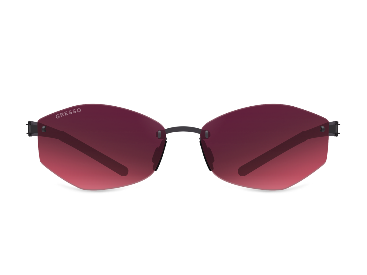 Безоправные солнцезащитные очки GRESSO Verona, изготовленные из титана, с поляризационными линзами Zeiss #color_бордовый градиент