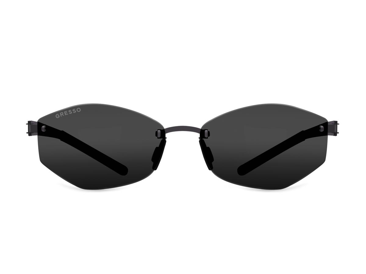 Безоправные солнцезащитные очки GRESSO Verona, изготовленные из титана, с поляризационными линзами Zeiss #color_серый монолит