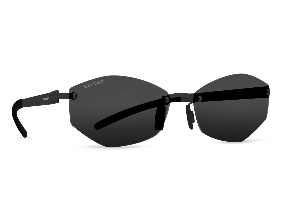 Безоправные солнцезащитные очки GRESSO Verona, изготовленные из титана, с поляризационными линзами Zeiss #color_серый монолит