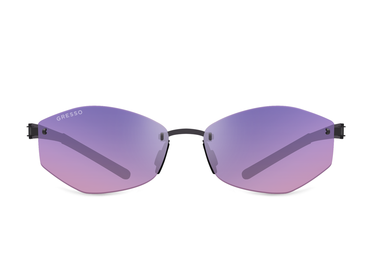 Безоправные солнцезащитные очки GRESSO Verona, изготовленные из титана, с поляризационными линзами Zeiss #color_фиолетовый градиент