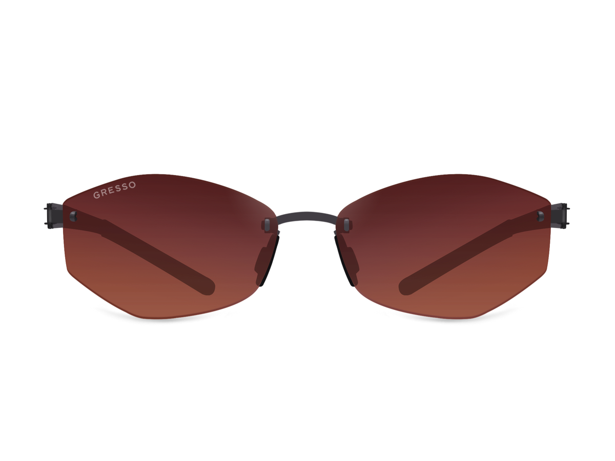 Безоправные солнцезащитные очки GRESSO Verona, изготовленные из титана, с поляризационными линзами Zeiss #color_терракотовый градиент