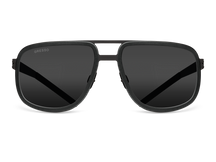 Черные мужские солнцезащитные очки GRESSO Walter в стиле авиатор, изготовленные из титана, с поляризационными линзами Zeiss #color_серый монолит