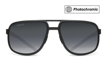Черные мужские солнцезащитные очки-хамелеоны Walter в стиле авиатор, изготовленные из титана, с фотохромными линзами Zeiss #color_серый монолит / фотохром