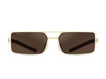 Черные женские солнцезащитные очки GRESSO Windsor, прямоугольные, изготовленные из титана, с поляризационными линзами Zeiss #color_коричневый монолит
